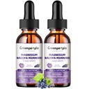GREENHUS Magnezu Glicynian krople płynne - 1000mg 5- in-1 Wysoka absorpcja Płyn Magnez do snu z D3 / K2 / B6 124; Szybkie działania, kości, mięśni i snu 124; Bezcukrowy Flavor Grape, 2fl Oz 2 Pack