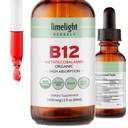 USDA organiczna witamina B12 Krople płynne - 5000 µg Methylcobalamina - Subjustowe, Fast- Absorbujące suplement wegański - Energia, Metabolizm, Mózg, Serce i wsparcie immunologiczne - Bezalkoholowe, 60 Sługi, USA Made