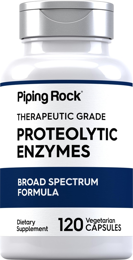 Piping Rock Proteolitic Enzymes Supplement Agregat 124; 120 Kapsułki Agregat 124; Broad Spectrum Complex Agregat 124; Vegetarian, Non-GMO, Gluten Free
