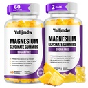 (2 opakowania) Magnezu Gummies 500 mg, Wysokoabsorpcyjny suplement magnezu z wapniem i witamin, Wsparcie kości, Mięśnie, Noc, Pamięć i nastroje, Wegan, Non-GMO, 60 Counts, Smak ananasowy