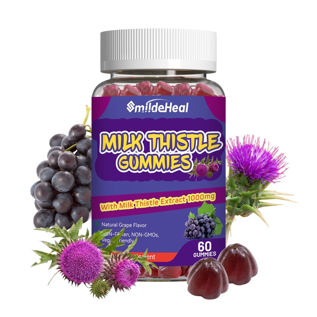 Wyciąg 1000mg, detoks wątrobowy, wsparcie przeciwutleniające, nie- GMO, Non-gluten, Wegan, Suplement do mleka, 60