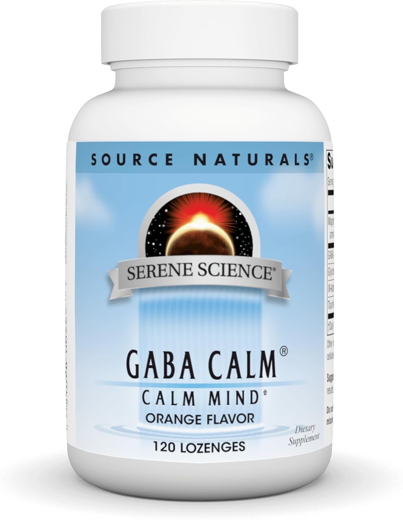 Source Naturals Serene Science, GABA Calm - Supports A Calming Mood, Quick Dissolving Orange Flavor* - 120 Lozenges
