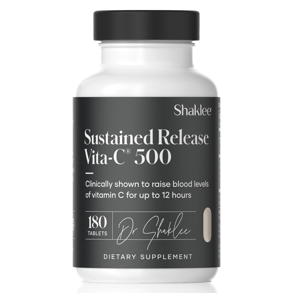 Shaklee - Trwałe uwalnianie Vita- C ® 500mg - Wysoka moc Formuła wsparcia komórkowego i immunologicznego z Proprietary Sustainable Release System - zawiera Rose Hips i Bioflavonoid Blend - 180 tabletek