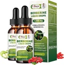2 Pack Berberine Supplement Liquid Drops for Immune System & Digestive System Supports - Premium Berberine HCL 1500mg with Pure Ceylon Cynamon -4 Fl Oz