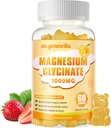 Magnesium Glycinate Gummies 1000mg - Sugar Free Magnesium Potassium Supplement with Vitamin D, B6, CoQ10 for Calm Mood & Sleep Support - 60 Orange Gummies