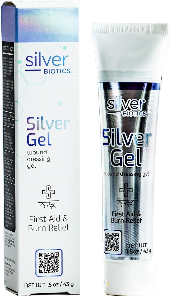 Silver Biotics 24 PPM Silver Wound Healing żel 124; Warstwa ochrony przed cięciami, podrażnieniami i oparzeniami 124; 1.5 oz