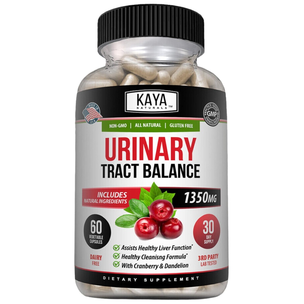 Kaya Naturals - D- Mannose - Urynary Tract UT Cleanse & Bladder Health - Made with Cranberry, Hibiscus & Dandelion Root - D Mannose Capsules Cranberry Supplement - 60 Veggie Capsules