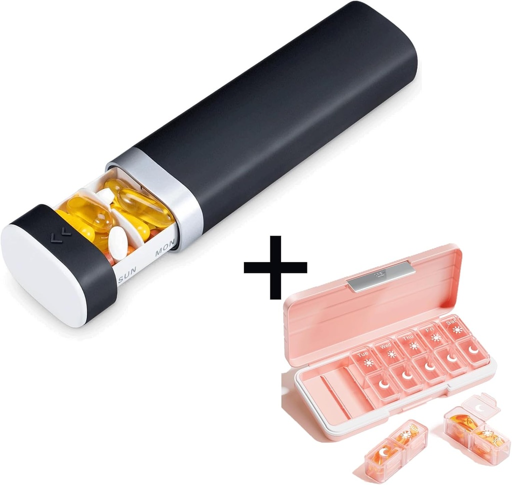 AM PM Pill Organizator 2 razy dziennie, 7 dzień Pill Box Cotygodniowy Pill Organizator podróży z oddzielnym kontenerem, Portable Daily Medicine Planner Dispenser Case for Witamina, Oleje rybne, Suplementy