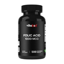 Kwas foliowy 1 mg (1000 µg) (Witamina B9) - 500 Tabletki wegetariańskie - Witamina zasadnicza prenatalna i pourodzeniowa