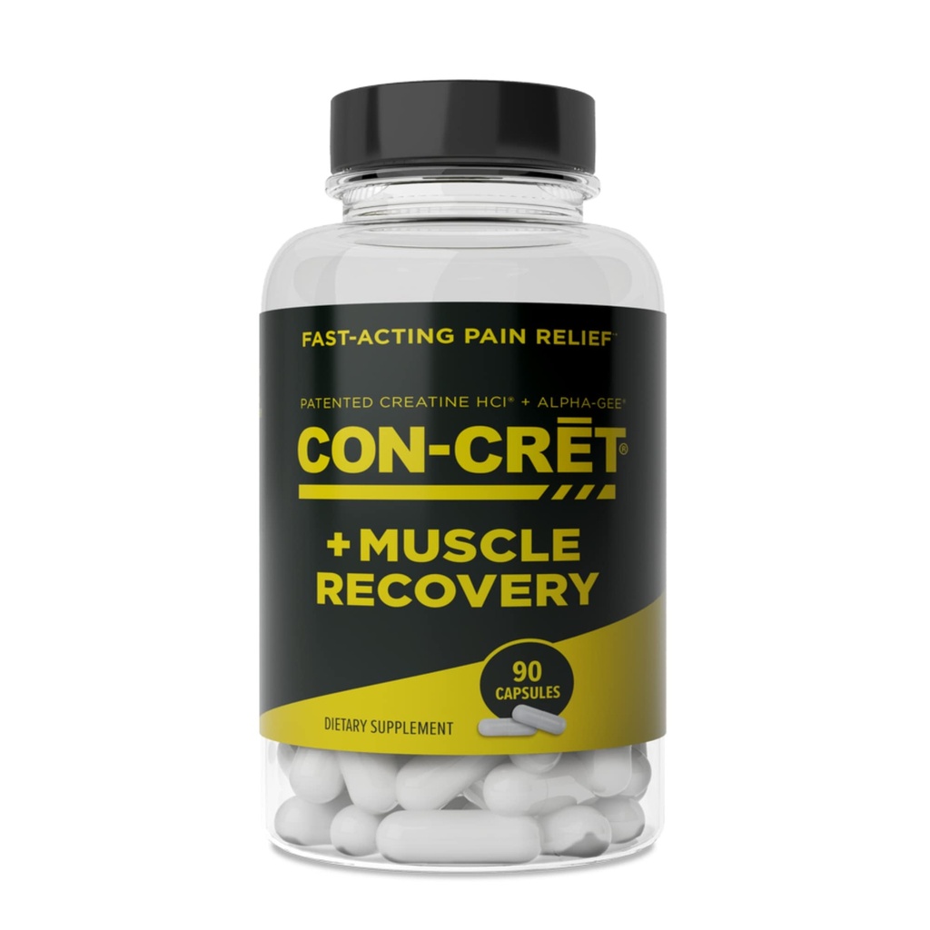 CON- CRET ProMera Sports Odzyskiwanie mięśni, Koncentrated Creature i Alpha- GEE ®, Wspiera Odzyskiwanie mięśni, Zmniejsza bolesność, Przywraca Zdrowie mięśni, 90 Kapsułki