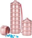 XHT Pink Weekly Metal Pill Organizator 7 Dzień 2 razy dziennie - Estetyczny wodoodporny AM PM Pill Box Travel, Heavy Duty Pill Holder i Medicine Pill Organizator dla witamin, Olej rybny i suplementy