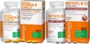 Bronson Methyl B12 5000 µg Witamina B12 Methylcobalamina Lozenges + Super B Witamina B Kompleks Trwałe spowolnienie