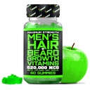 Najlepsze Beard Stuff Beard Growth Vitamin - Biotin Gummies for Beard & Hair Growth - Maksymalna moc 620,000mcg Biotin z Collagen, MSM, Keratin & Bamboo Extract