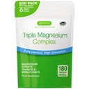 Igennus Superior Triple Magnezu Complex, W pełni Reagowany i Chelated Glicynian, Taurate & Cytrate, Czysty etykieta, Wysoka Biodostępność i Wchłanianie, 180 Tabletki, Wegan, Nie buforowane
