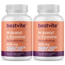 N- Acetyl L- Cysteina 600mg (NAC) (120 Kapsułki wegetariańskie) (120 x 2) - Brak stearynianów - Wegan - Nie Napełniacze - Nie Krzemionka - Nie Żelatyna - Bez glutenu - Nie GMO