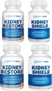 Nerki Restore & Nerki Shield 4- Pack Bundle Pills - Natural Nerki Supplement Supplement for Nerki Cleanse Detox & Naprawa - Kompleksowa Nerki & Nerki Suplement zdrowia do wsparcia funkcji Nerki