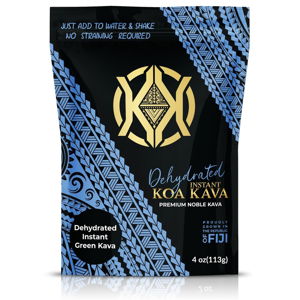 Uwodniony Kava - 100% Odwodniony Zielony Zielony Fijian Kava Root Powder, 4 oz (113g)