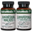 NutraMedix Fitness Plan Supplement Bundle - obejmuje magnezowe jabłko dla energii i wsparcia atletycznego oraz serrapeptazę dla Joint & Mobility Wellness - Fitness Supplements -2- Piece Zestaw kapsułki