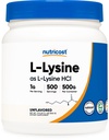 Proszek Nutricost L- Lysine 500 Grams - czysta L- Lyzyna, Nie-GMO, Gluten Free