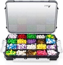 Fullicon Extra Duży Pill Organizator z Moisture Proof Design, Travel Jumbo Pill Box z 20 Komponent, Suplement Organizator do Witamin z 3 Bezpieczne klamry (czarny)