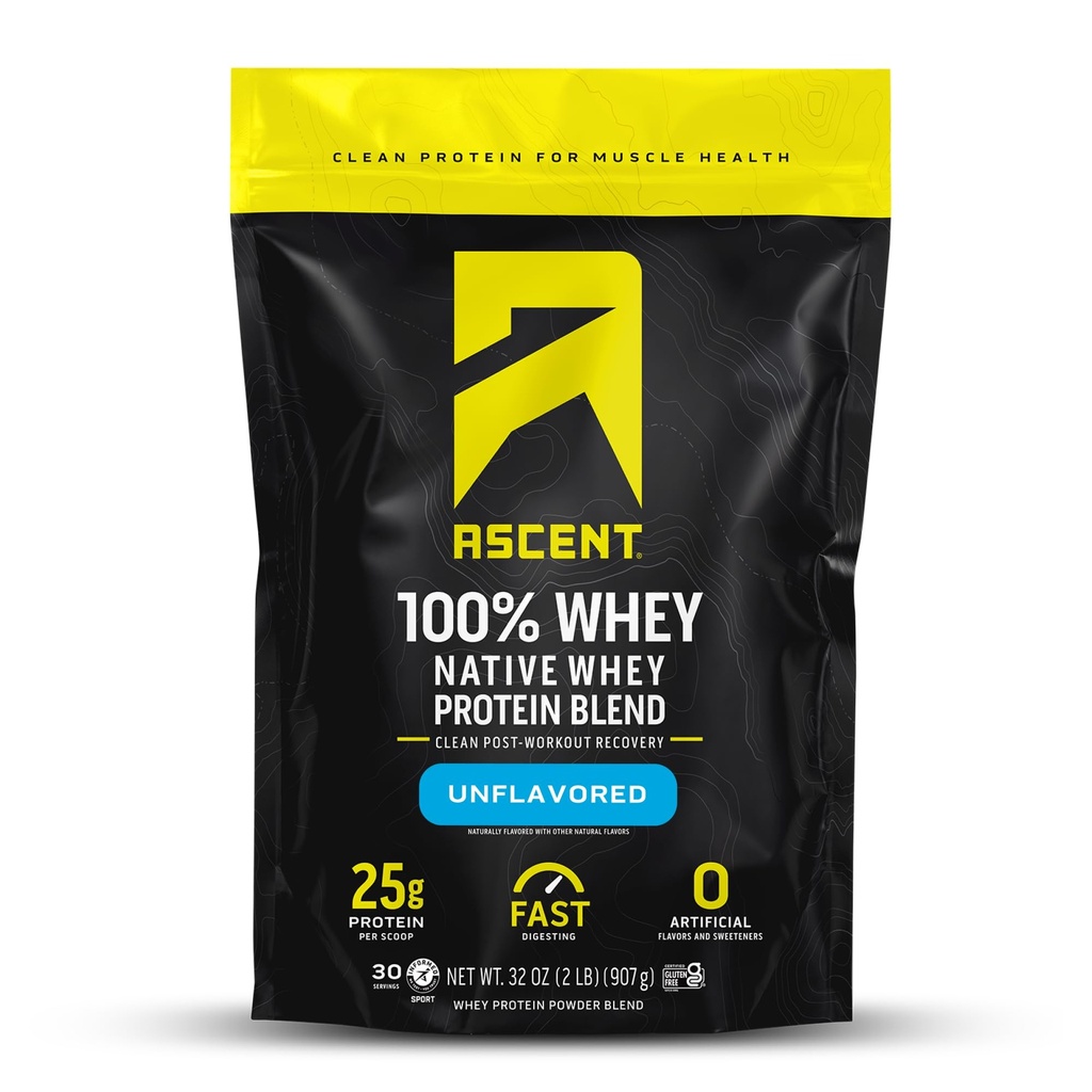 Aspect 100% proszek z białka serwatki - post Workout Izolat białka serwatki, Zero sztucznych aromatów i słodzików, Gluten Free, 5,5 g BCAA, 2,6g Leucyna, Unflavored 2 lb
