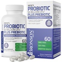 Bronson Men 's Probiotic 50 Milion CFU Plus Prebiotyk z Ashwagandha, Kozieradka i cynk, Wspiera zdrową trawienie i immunologiczne Funkcje Non-GMO, 60 Kapsułki wegetariańskie