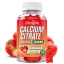 Gummies cytrynian wapnia, bezcukrowy Cytrynian wapnia 1000mg dla mięśni zdrowe, Wchłanianie Suplementy wapnia dla dorosłych i dzieci, Truskawka, 60 Hrabia