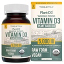 Witamina organiczna D3 5000 IU - 100% Cała żywność i planta- w postaci cholekalcyferolu, 100% Witamina wegańska D - Wzmocniona kompleksem prebiotycznym i Superfood - Organic, Wegan, GMO i Gluten Free (60 Kapsułek)