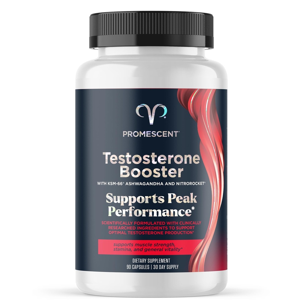 Promissive Testosteron Booster for Men Supplement w / Tongkat Ali (LongJack), KSM- 66 Ashwagandha, Goat Weed, Fenugreek & Tribulus Terrestris, Supports Natural Energy, Stamina & Siła, 90 Kapsułki
