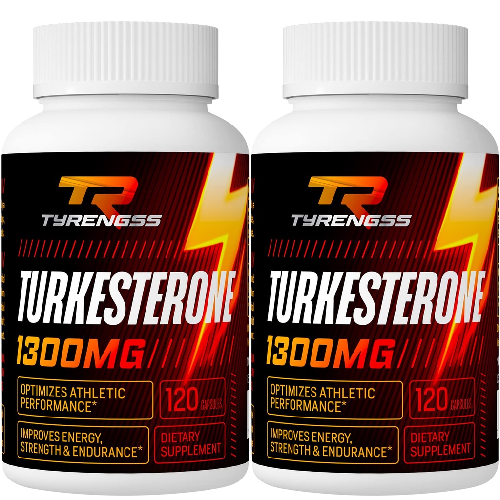 Turkesterone Supplement 1300mg Ultra High Strength (Ajuga Turkestanica Extract Std. do 20% Turkesterone), dla sprawności atletycznej i masy mięśniowej, 240 kapsułki