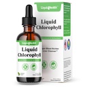 Chlorofil płynny LIQUIDHEALTH - Dezodorant wewnętrzny, Detox wątroby, Wsparcie immunologiczne, Promowanie Kolagen na włosy i skórę, Stop Bad Breath, Reduce Apetite - Made in USA, Wegan, Non-GMO (2 oz)