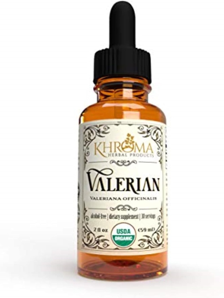 Chromama Herbal Products Organic Valerian Root - 2 oz Liquid in a Glass Bottle - 30 Maksymalne służby siłowe