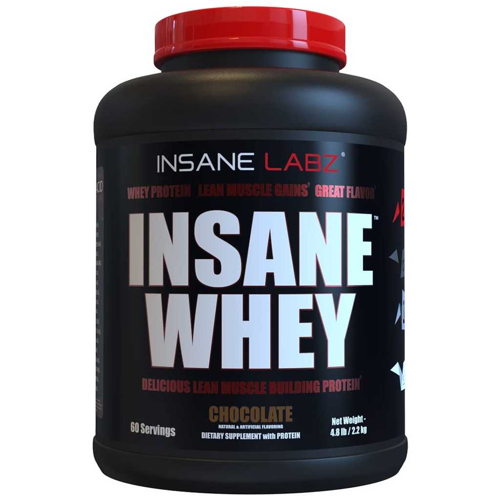 Szalony Labz Szalona Serwatka, 100% Muscle Building Serwatka Protein, Post Workout, BCAA Amino Profil, Mass Gainer, Mączka Wymiana, 5lbs, 60 Srvgs, (Czekolada)