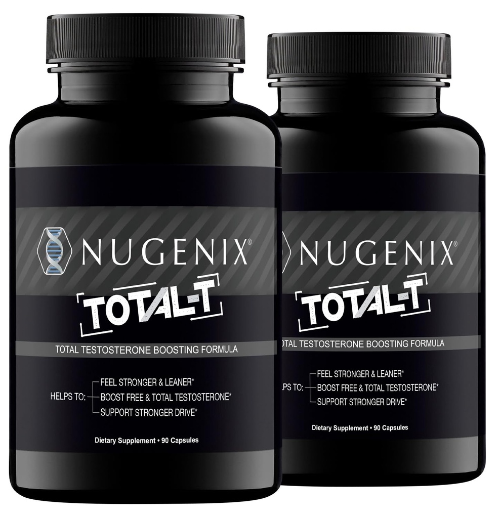 Nugenix Total- T, Wolny i Total Testosteron Booster Suplement dla mężczyzn, 180 Liczenie