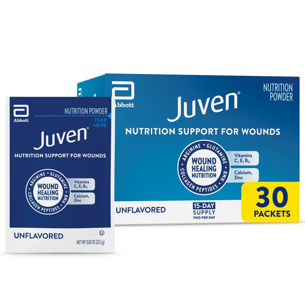 Juven Teratio Nutrition Drink Powder Włączając peptydy kolagenowe, aminokwasy i HMB do wspomagania gojenia rany, nieflawored, 30 Pakiety