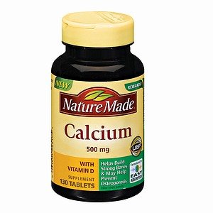 Nature Made Wapń, 500 mg, Witamina D, Tabletki, 130 Liczba (Opakowanie po 3)