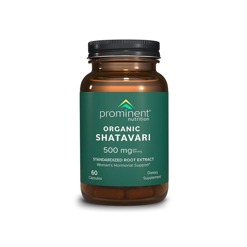 Wybitny Nutrition Organic Shatavari Kapsułki, Hormon Wsparcie dla Kobiet, 500 mg, 60 Hrabia, Standaryzowany ekstrakt korzeniowy przygotowany dla zdrowia kobiet - 1 Pack