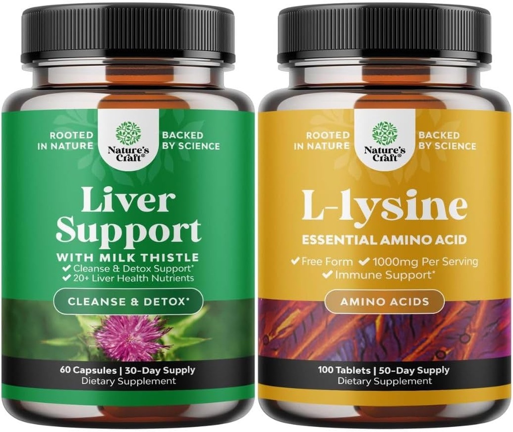 Suplement Lizyny 1000mg - Suplementy Żywieniowe - Ziołowy Suplement Wątroby z Otylem Sylimaryny - Suplement Kwasów Aminowych L- lizyny