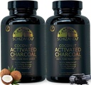 Aktywowany kokosowy węgiel węglowy Capsules - Supports Health - Wegan, Organic, Non-GMO, No Additives - X- Duża butelka 210 Count - Opakowanie 2