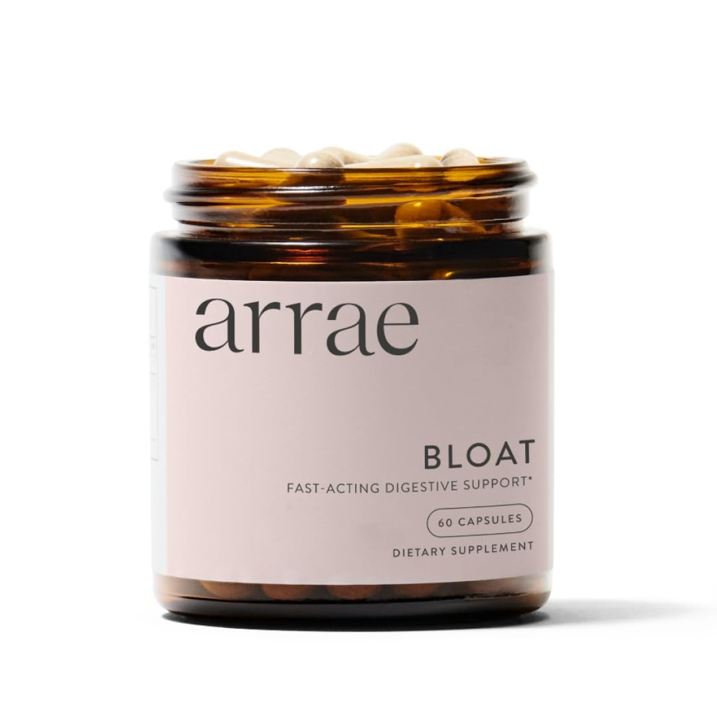 Arrae Fast- Acting Bloating Relief Digestive Enzymes, All Natural Bloat, Gaz & Niestrawność Relief kapsułki, 60 Count