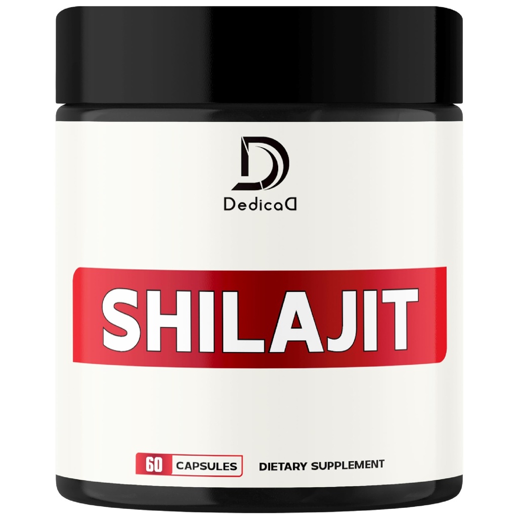 1000Mg Shilajit Pure Himalayan Organic Kapsułki - Zawiera naturalne Fulvic, Kwas Humiczny & 85 Inne - Shilajit Suplement do równowagi ciała, Heart Health, Mózg i system immunologiczny Wsparcie - 60 Liczby