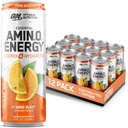 Optimum Nutrition Amino Energy Sflaging Hydration Drink, Electrolytes, Kofeina, Amino Acids, BCAA, Sugar Free, Orange Blast, 12 Fl Oz, 12 Pack (Packaging May Vary)