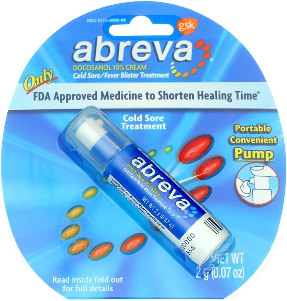 Abreva 2grm Pompa Rozmiar 1ct Abreva Cold Sore Leczenie