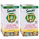 Sanar Naturals Colon Cleanser, 90 Kapsułki (2 Pack) - Fiber dietetyczny, Ziołowy i Probiotyki Mieszanka, Wsparcie pokarmowe, Suplement Colon Cleanse dla kobiet i mężczyzn