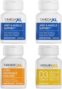 OmegaXL Immune Support Bundle - (2) 60 Count + TurmericXL + VitaminXL D3 - do wspierania optymalnego immunologicznego zdrowia (opakowanie 4)
