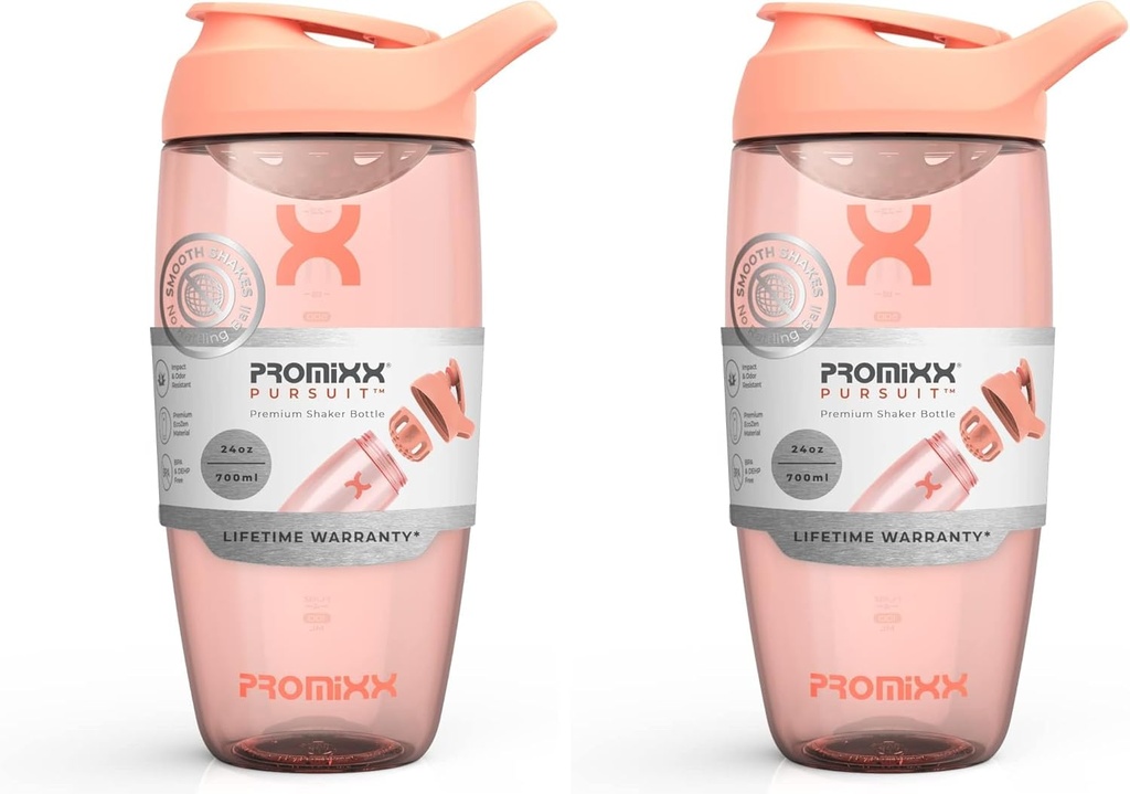 Promixx PURSUIT Butelka do shakera proteinowego - Premium Sports Blender Bottles for Protein Mixes and Supplement Shakes - Easy Clean, Trwały Puchar Shaker Protein (Opakowanie 2)