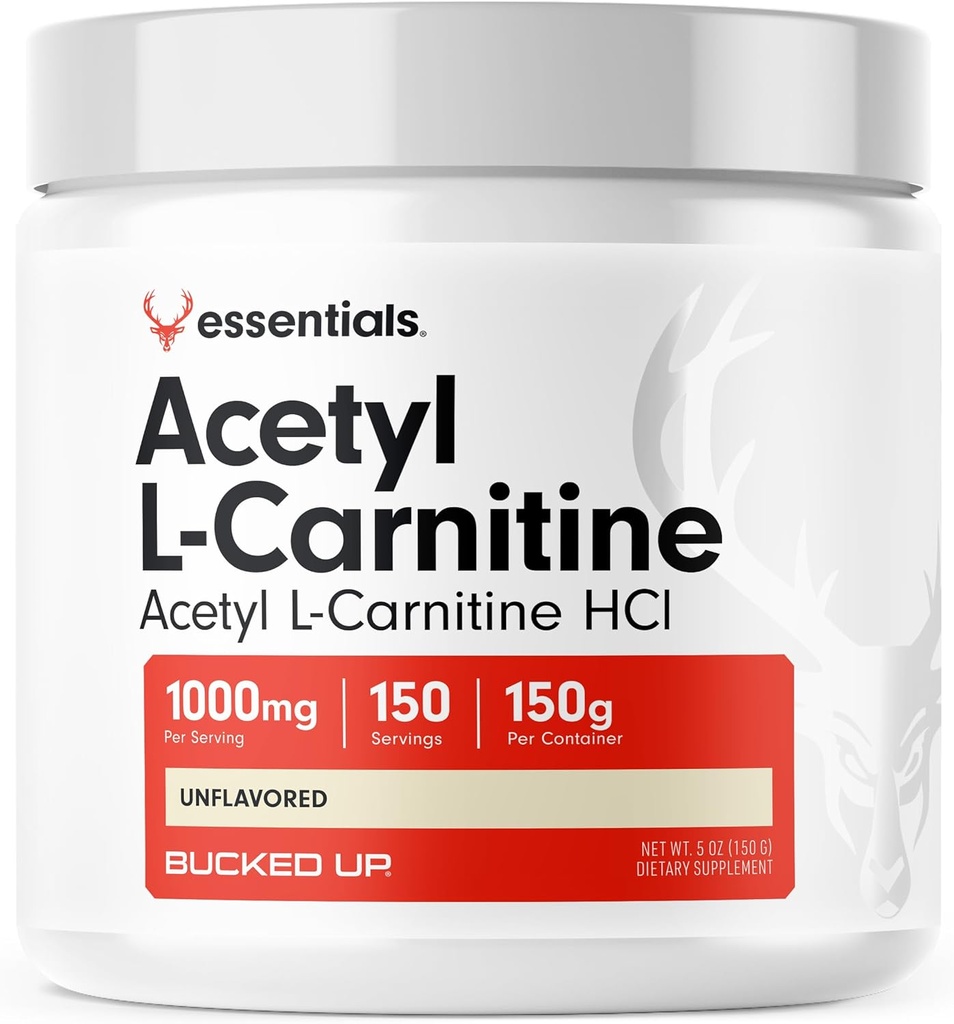 Bucked Up Acetyl L- Carnitine 1000mg Proszek, Essentials (150 Służenie, 150g na pojemnik)