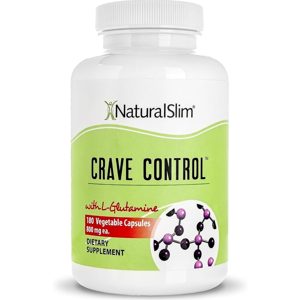 NaturalSlim Natural Appetite Supressant - Craving Blocker Sugar & Refined Carbs Crave Control - Energy & Metabolizm Booster z L Glutamine & Tiamine B1 Suplement - 180 Kapsułki warzyw
