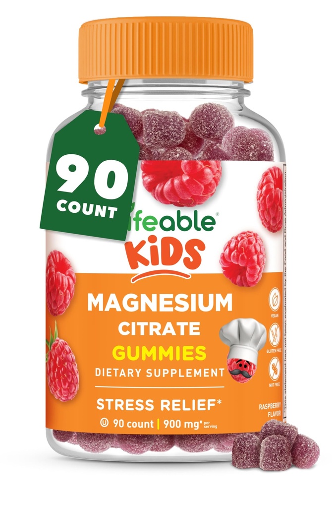 Żywe gumki magnezowe dla dzieci 124; 900mg cytratu magnezowego 124; Great Desting Kids Magnezu Suplement magnezowy 124; Gluten Free Support Muscle and Stress Relief Chewable 124; 90 Gummies