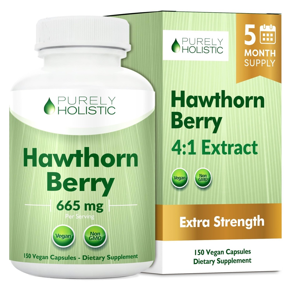 Perfumy Holistic Hawthorn Berry - 150 Kapsułek Wegańskich - 5 Miesiąca Dostawy - Wysoka wytrzymałość 4: 1 Ekstrakt - NieGMO Suplement Hawthorne - Pomaga w kardiologii i Digestive zdrowia